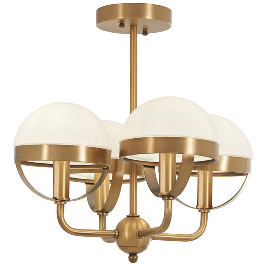 Minka Lavery Tannehill 4-Light Semi-Flush Mount | Aged Brass Steel and Glass | Hallway & Bedroom Ceiling Light | 16 x 14 in | Model 4597-575