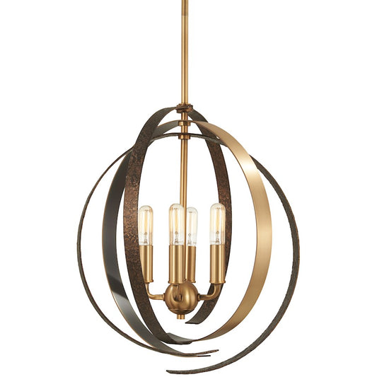 Minka Lavery Tyson's Gate 1-Light Vanity Light | Aged Brass and Textured Iron | Entryway & Hallway Accent | 16 x 16 x 17 in | Model 4624-099