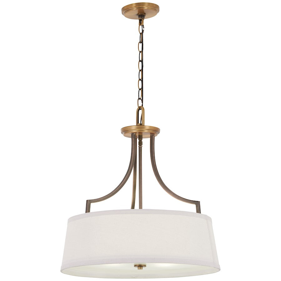 Minka Lavery Safra 20in 4-Light Chandelier | Transitional Industrial Harvard Court Bronze and Natural Brushed Brass | Dining Room & | Model 4733-113