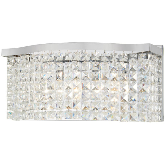 Minka Lavery Concentus 17in 3-Light Vanity Light | Modern Chrome Steel and Clear Crystal | Bathroom & Powder Room | 17 x 6 x 8 in | Model 4803-77