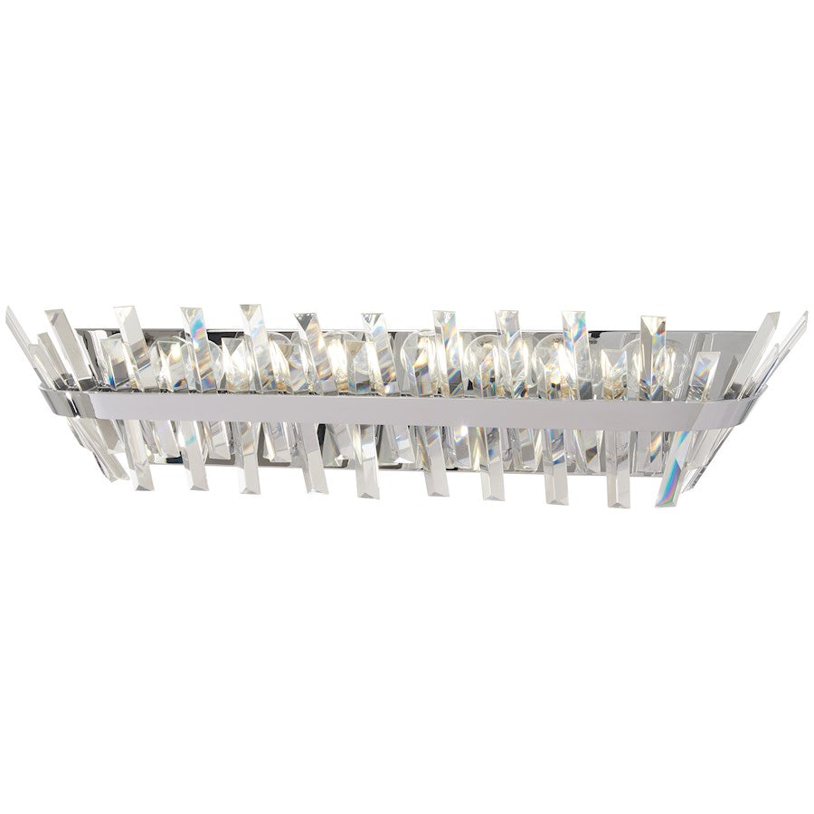 Minka Lavery Echo Radiance 30in 8-Light Vanity Light | Chrome Steel and Clear Glass | Bathroom Vanity | 30 x 7 x 7 in | Model 4815-77
