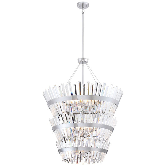 Minka Lavery Echo Radiance 29in 24-Light Chandelier | Modern Chrome and Clear Glass | Dining Room & Living Room | 29 x 29 x 38 in | Model 4820-77