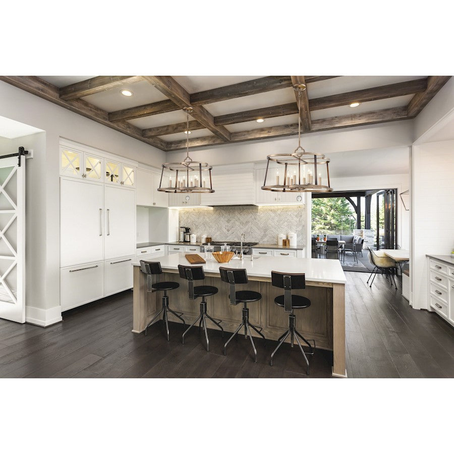 Minka Lavery Ava Libertine 26in 8-Light Chandelier | Transitional Pale Gold with Distressed Bronze | Dining Room & Living Room | Model 4838-690