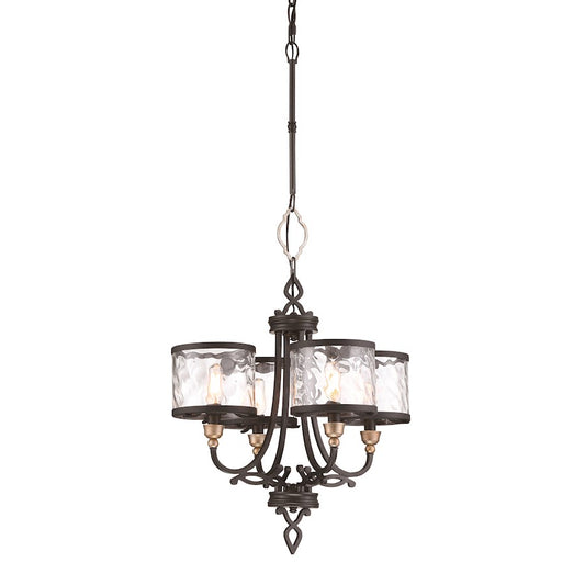 Minka Lavery Wyndmere 18in 4-Light Chandelier | Transitional Sand Coal with Gold Highlights | Dining Room & Foyer | 18 x 18 x 20 in | Model 4854-686