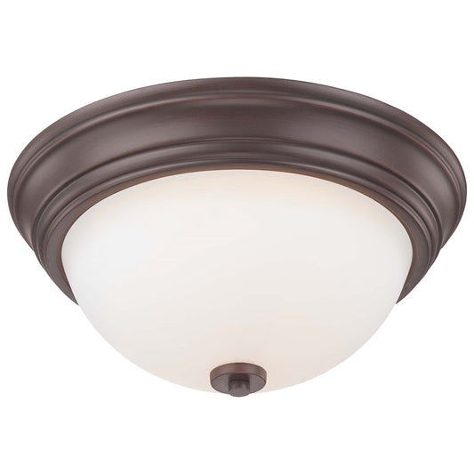 Minka Lavery Middlebrook 13in 2-Light Flush Mount | Transitional Vintage Bronze Steel | Hallway & Bedroom | 13 x 13 x 6 in | Model 4930-284