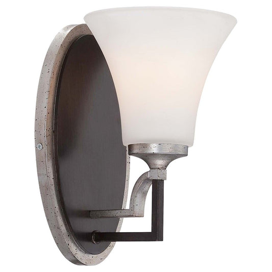 Minka Lavery Astrapia 6in 1-Light Bathroom Vanity Light | Dark Rubbed Sienna w/Aged Silver Transitional | Bathroom Vanity | Model 5341-593