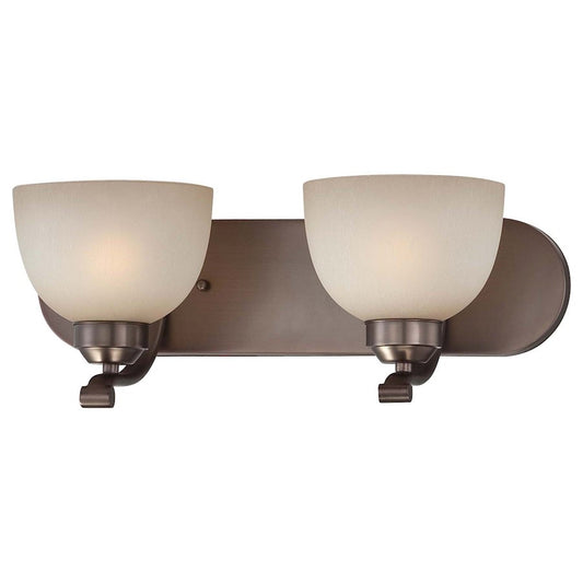 Minka Lavery Paradox 2-Light Bath Vanity Light | Transitional Harvard Court Bronze | Bathroom Vanity & Powder Room | 18 x 8 x 7 in | Model 5422-281