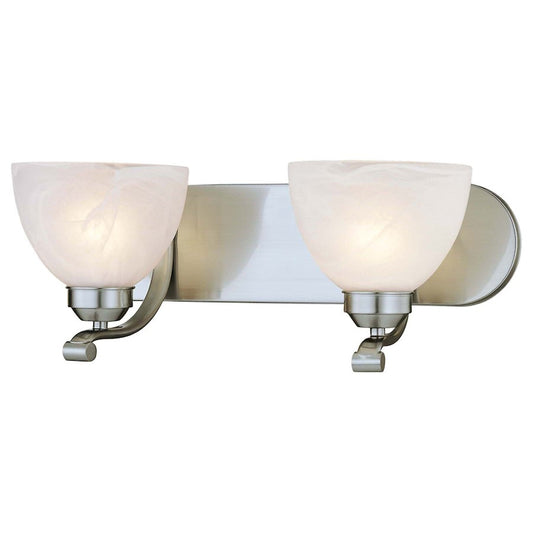 Minka Lavery Paradox 2-Light Bath Vanity Light | Transitional Brushed Nickel | Bathroom Vanity & Powder Room | 18 x 8 x 7 in | Model 5422-84
