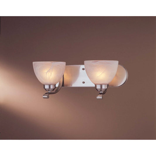 Minka Lavery Paradox 18in 2-Light Vanity Light | Brushed Nickel Transitional | Bathroom Vanity | 18 x 8 x 7 in | Model 5422-84-PL