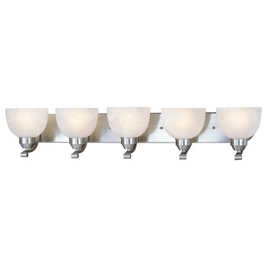 Minka Lavery Paradox 38in 5-Light Vanity Light | Transitional Brushed Nickel | Bathroom Vanity | 38 x 8 x 7 in | Model 5425-84