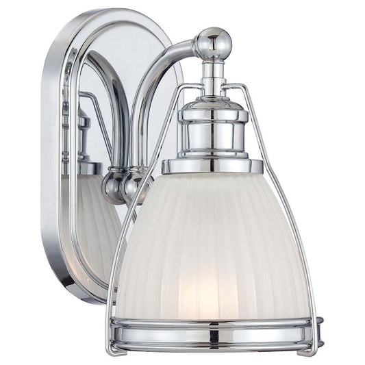 Minka Lavery Bath Art 1-Light Vanity Light | Traditional Chrome Steel | Bathroom & Powder Room | 7.25 x 5.5 x 9.25 in | Model 5791-77