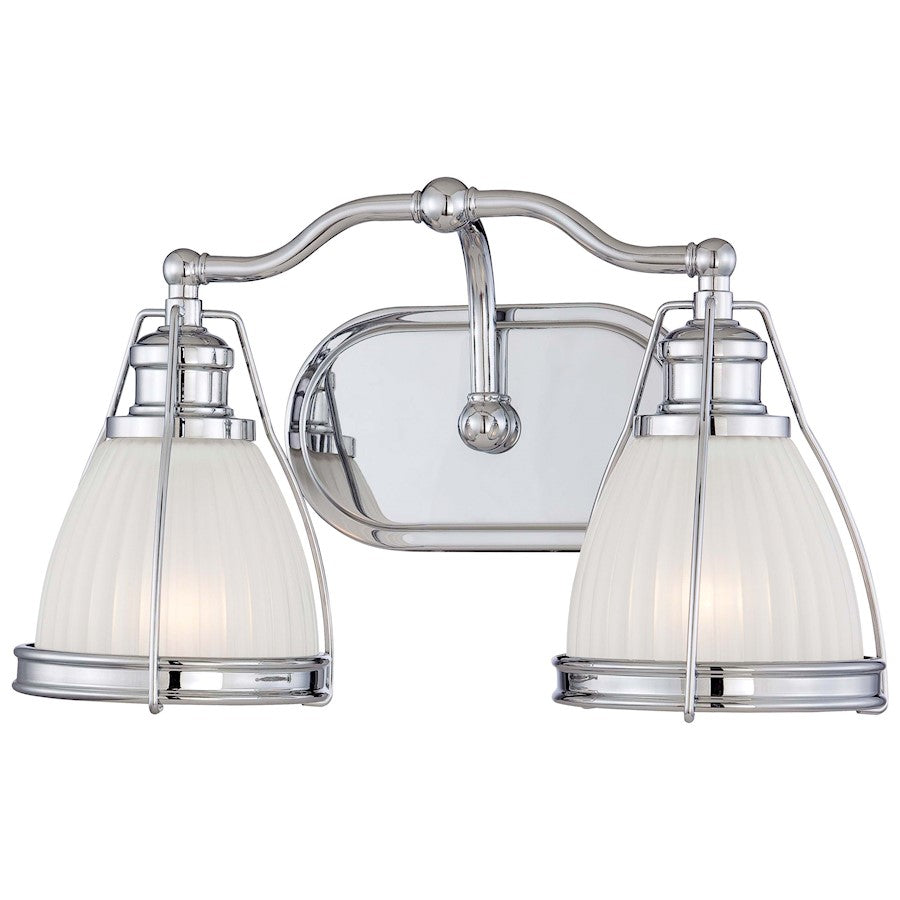 Minka Lavery Bath Art 14.5in 2-Light Vanity Light | Traditional Chrome | Bathroom & Powder Room | 14.5 x 7.25 x 9.25 in | Model 5792-77