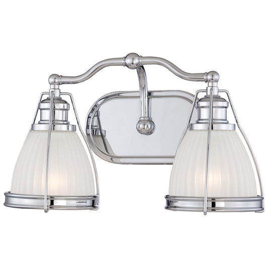 Minka Lavery Bath Art 14.5in 2-Light Vanity Light | Traditional Chrome | Bathroom & Powder Room | 14.5 x 7.25 x 9.25 in | Model 5792-77