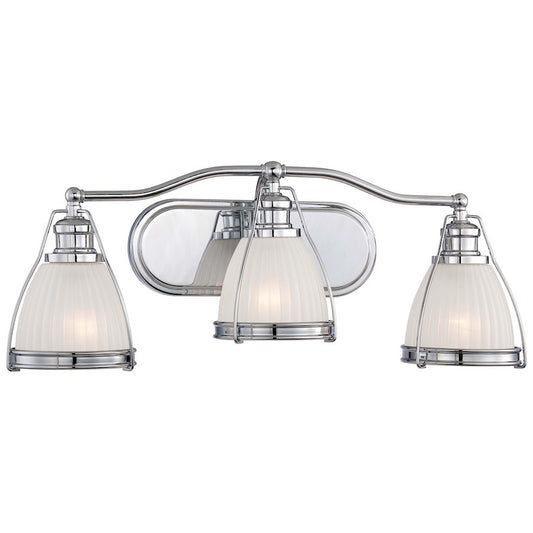 Minka Lavery Bath Art 23.5in 3-Light Vanity Light | Traditional Chrome | Bathroom & Powder Room | 23.5 x 7.25 x 9.25 in | Model 5793-77