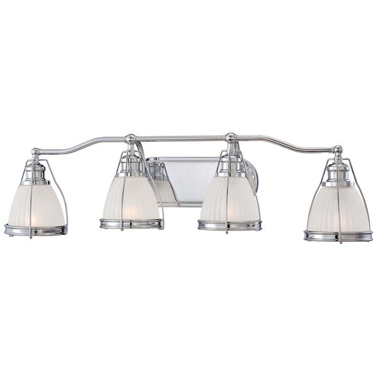 Minka Lavery Bath Art 32.5in 4-Light Vanity Light | Traditional Chrome | Bathroom & Powder Room | 32.5 x 7.25 x 9.25 in | Model 5794-77