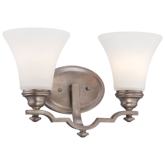 Minka Lavery Wellington Ave 2-Light Vanity Light | Transitional Midnight Gold Steel | Bathroom & Powder Room | 15 x 15 x 9.5 in | Model 5862-279