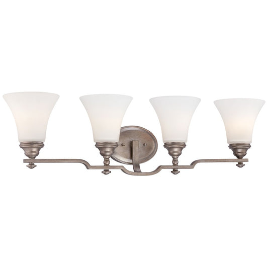 Minka Lavery Wellington Ave 4-Light Vanity Light | Transitional Midnight Gold Steel | Bathroom & Powder Room | 31.5 x 31.5 x 9 in | Model 5864-279