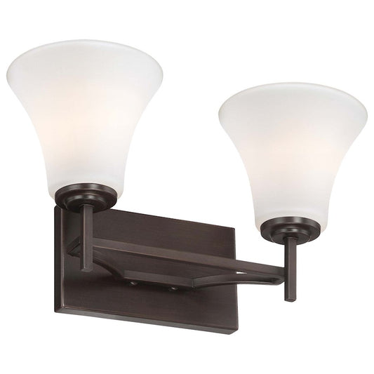 Minka Lavery Middlebrook 15in 2-Light Vanity Light | Transitional Vintage Bronze | Bathroom & Powder Room | 15 x 7.25 x 8.5 in | Model 5932-284