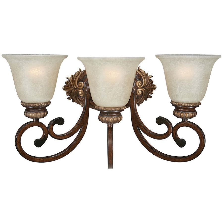 Minka Lavery Belcaro 20in 3-Light Bath Vanity | Traditional Belcaro Walnut | Bathroom Vanity | 8 x 19.5 x 10.25 in | Model 5943-126