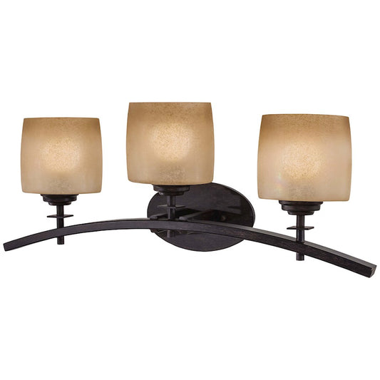 Minka Lavery Raiden 25in 3-Light Vanity Light | Industrial Iron Oxide Finish | Bathroom Vanity | 25 x 7 x 10 in | Model 6183-357