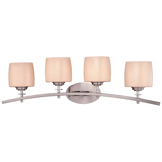 Minka Lavery Raiden 32in 4-Light Vanity Light | Industrial Brushed Nickel Finish | Bathroom Vanity | 32 x 7 x 10 in | Model 6184-84
