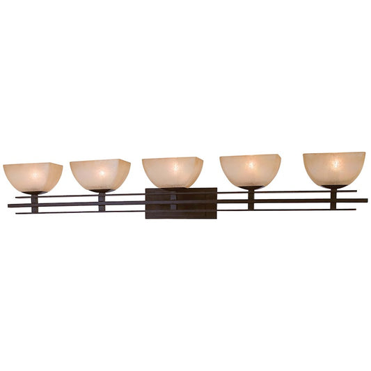 Minka Lavery Lineage 5-Light Bath Vanity Light | Transitional Iron Oxide | Large Bathroom Vanity | 48 x 5 x 8 in | Model 6275-357