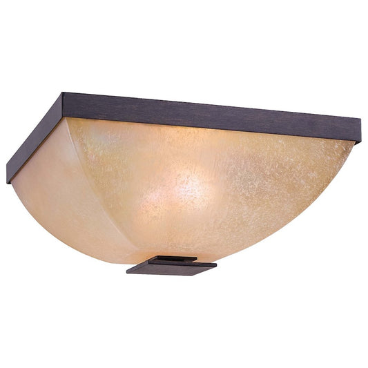 Minka Lavery Lineage 2-Light Flush Mount Ceiling Light | Transitional Iron Oxide | Hallway & Bedroom | 13 x 6 in | Model 6277-357