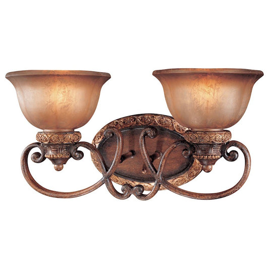 Minka Lavery Illuminati 2-Light Bath Vanity Light | Traditional Illuminati Bronze | Bathroom Vanity Lighting | 19 x 9 x 10 in | Model 6352-177