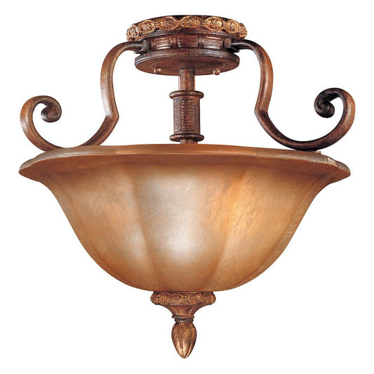 Minka Lavery Illuminati 16in 3-Light Semi-Flush | Traditional Illuminati Bronze | Entryway & Hallway Ceiling Light | 16 x 15 in | Model 6357-177