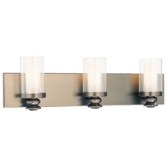 Minka Lavery Harvard Court 24in 3-Light Vanity Light | Transitional Harvard Court Bronze and Etched Opal Glass | Bathroom Vanity | Model 6363-281