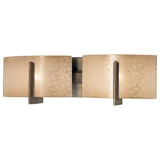 Minka Lavery Clarte 18in 2-Light Vanity Light | Contemporary Patina Iron | Bathroom & Powder Room | 18 x 5 x 6 in | Model 6392-573