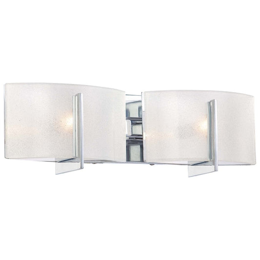 Minka Lavery Clarte 17.5in 2-Light Bath Vanity Light | Contemporary Chrome | Bathroom Vanity & Mirror Light | 17.5 x 5 x 5.5 in | Model 6392-77