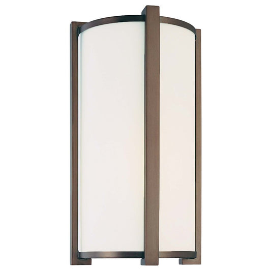 Minka Lavery Energy Efficient 8in 1-Light Wall Sconce | Contemporary Dark Brushed Bronze | Hallway & Bedroom Accent Light | Model 6442-267-PL