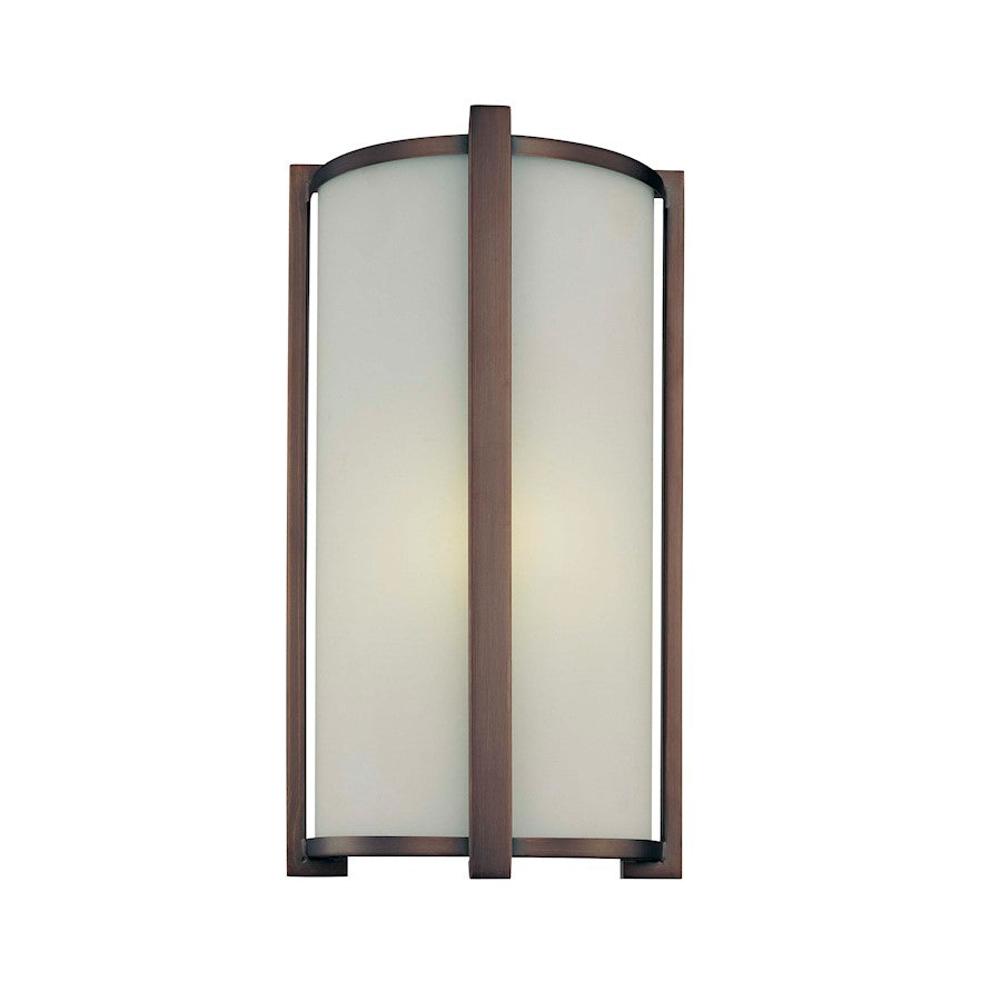 Minka Lavery Energy Efficient 8in 1-Light Wall Sconce | Contemporary Dark Brushed Bronze | Hallway & Bedroom Accent Light | Model 6442-267-PL
