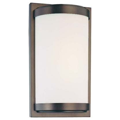 Minka Lavery Energy Efficient 7in 1-Light Wall Sconce | Contemporary Dark Brushed Bronze | Hallway & Bedroom Accent Light | Model 6448-267-PL