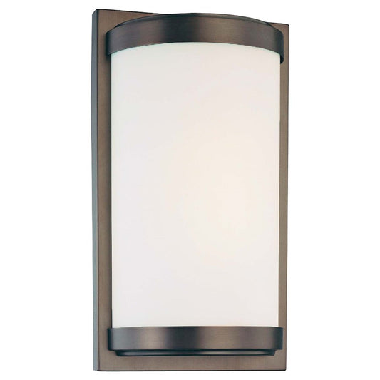 Minka Lavery Energy Efficient 7in 1-Light Wall Sconce | Contemporary Dark Brushed Bronze | Hallway & Bedroom Accent Light | Model 6448-267-PL