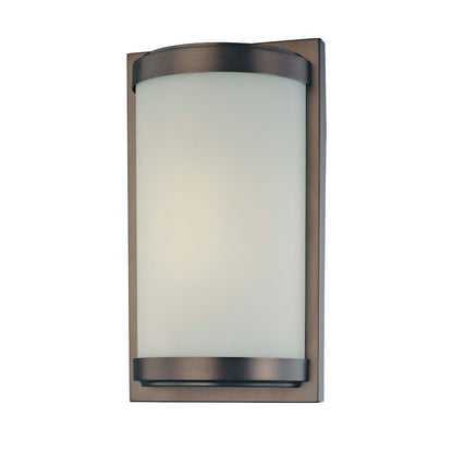 Minka Lavery Energy Efficient 7in 1-Light Wall Sconce | Contemporary Dark Brushed Bronze | Hallway & Bedroom Accent Light | Model 6448-267-PL