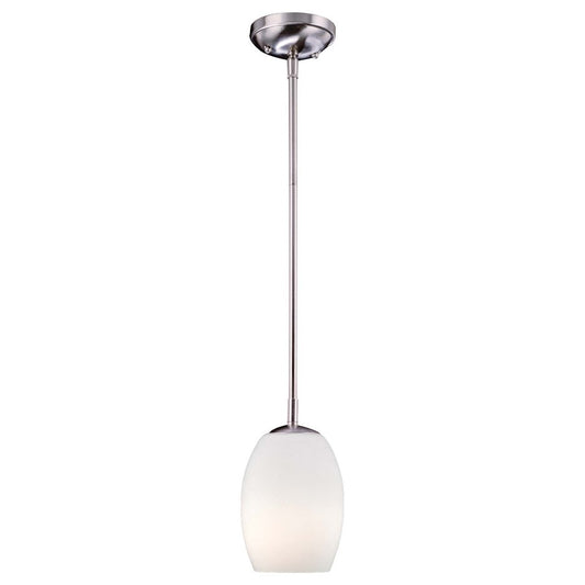Minka Lavery 1-Light Mini Pendant | Contemporary Brushed Nickel | Kitchen Island & Dining Room | W 6 x D 6 x H 8 in | Model 66-84-PL