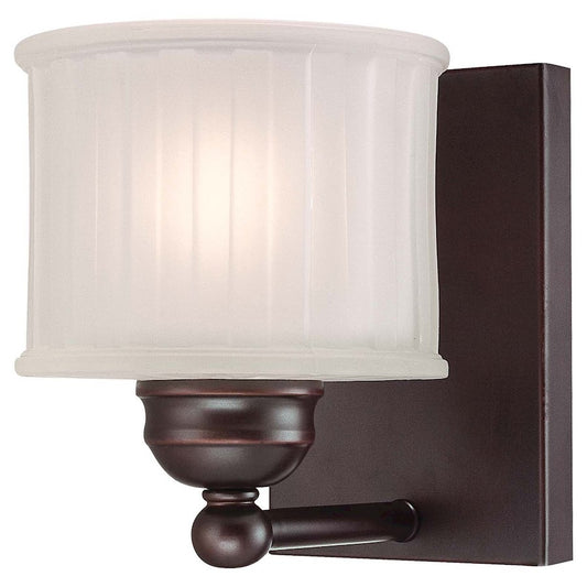Minka Lavery 1730 Series 8in 1-Light Bath Vanity Light | Transitional Lathan Bronze and Clear Glass | Bathroom Vanity & Powder Room | Model 6731-167