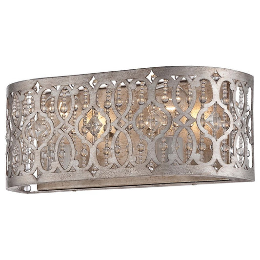 Minka Lavery Lucero 16in 2-Light Vanity Light | Traditional Florentine Silver and Scroll Detailing | Bathroom Vanity | 16 x 5 x 6 in | Model 6842-276