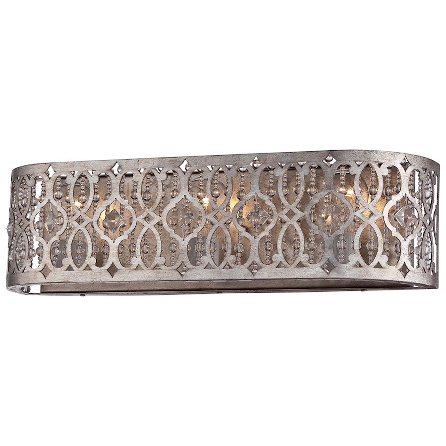 Minka Lavery Lucero 22in 3-Light Bathroom Vanity Light | Traditional Florentine Silver | Bathroom Vanity | 5 x 22.5 x 6 in | Model 6843-276