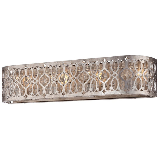 Minka Lavery Lucero 30in 4-Light Vanity Light | Traditional Florentine Silver and Scroll Detailing | Bathroom Vanity | 30 x 5 x 6 in | Model 6844-276