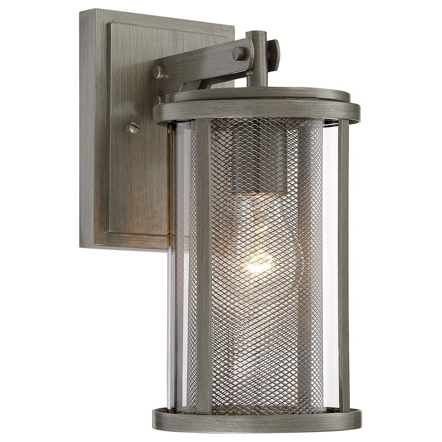Minka Lavery Radian Outdoor Wall Sconce | Architectural Brushed Nickel and Clear Glass | Covered Porch & Entryway Light | Model 71201-664