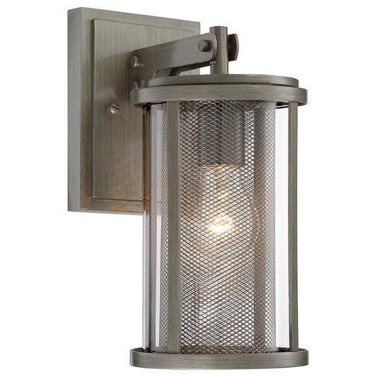 Minka Lavery Radian Outdoor Wall Sconce | Architectural Brushed Nickel and Clear Glass | Covered Porch & Entryway Light | Model 71201-664