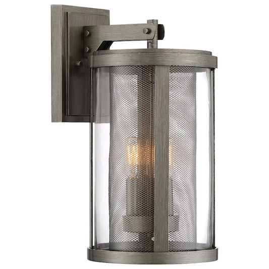 Minka Lavery Radian 9in 1-Light Large Outdoor Wall Sconce | Transitional Brushed Nickel and Clear Glass | Porch & Entryway | Model 71203-664
