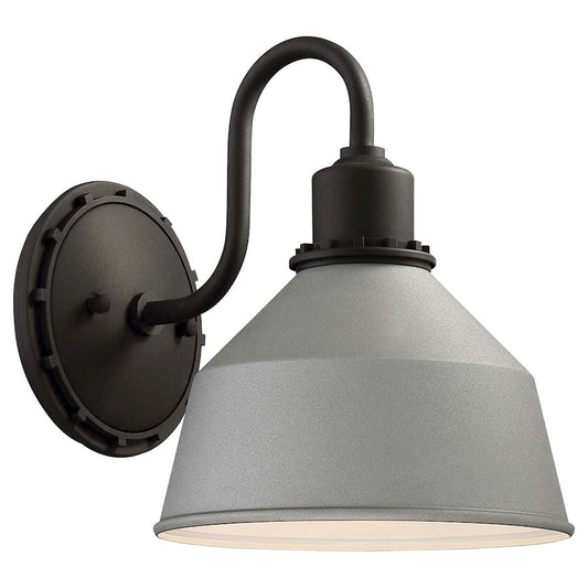 Minka Lavery Mantiel Outdoor Wall Sconce | Sand Silver Metal with Matte Bronze Base | Modern Walkway & Driveway | 10.5 x 8 x 9.75 in | Model 71241-295