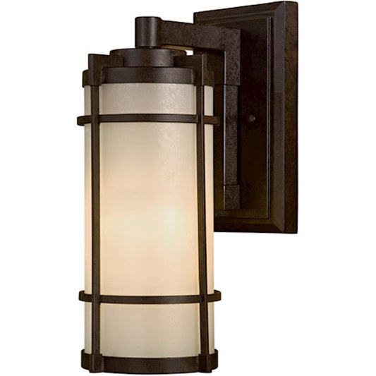 Minka Lavery 1-Light 7.5in Outdoor Wall Sconce | Transitional Textured French Bronze | Covered Patio & Entryway | 8 x 8 x 17 in | Model 72023-A179