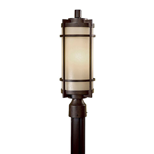 Minka Lavery Andrita Court 1-Light Post Mount | Transitional French Bronze and Pearl Glass | Covered Porch & Entryway | Model 72026-A179-PL