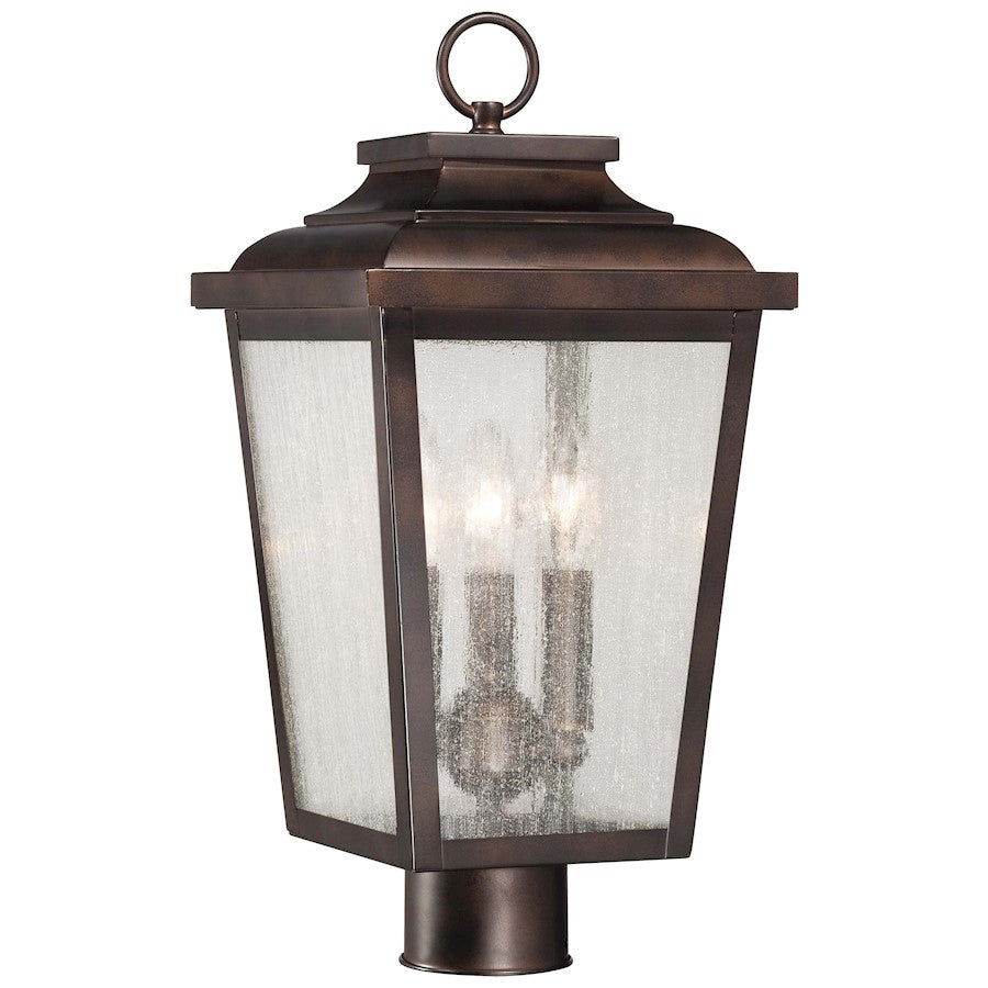 Minka Lavery Irvington Manor 3-Light Post Mount | Traditional Chelsea Bronze Outdoor Lantern | Garden & Driveway Entry | Model 72176-189