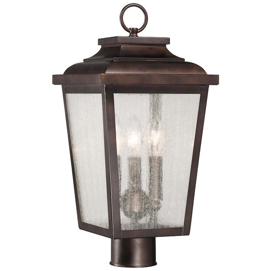 Minka Lavery Irvington Manor 3-Light Post Mount | Traditional Chelsea Bronze Outdoor Lantern | Garden & Driveway Entry | Model 72176-189